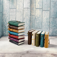Nouveau Mini Premium Vache En Cuir Aventure-Journaux Durable Bloc-Notes Mémo En Cuir Véritable Bloc-Notes pour Road-Trip Journal Accessoires