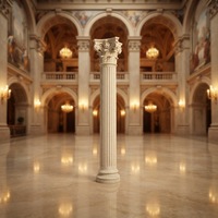 Colonne romaine décorative européenne creuse en GRC, design traditionnel, pour usage extérieur, hôtel, villa, salon, extérieur, verticale, imperméable
