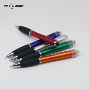 Zeamor <span class=keywords><strong>Boligrafo</strong></span> marca de logotipo de grabado láser venta funcional Multi 3 en 1 <span class=keywords><strong>LED</strong></span> de plumas con Stylus para hotel aeropuerto - Product Image 6