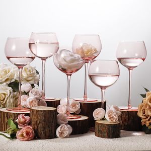 Juegos de Cristalería Elegantes de Primera Calidad, Copas de Vino de Cristal Color <span class=keywords><strong>Rosa</strong></span> para Boda, Copas de Champán para Pareja, Copas de Ginebra - Product Image 1