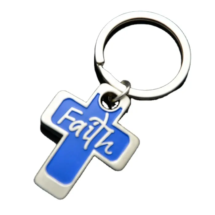 religion cross keychain christian catholic key chain metal keyring faith
