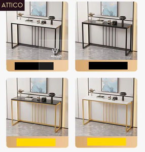 Petit couloir élégant en métal Table <span class=keywords><strong>console</strong></span> en pierre dorée Mobilier de salon moderne pour centre de commande <span class=keywords><strong>Entrée</strong></span> minimaliste - Product Image 4