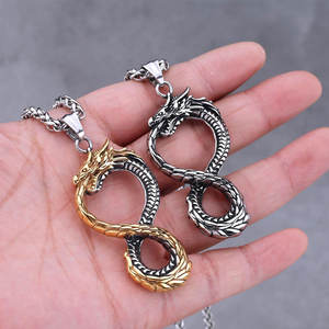 Collar de Dragón Vintage para Hombre, Chapado en Oro PVD de 14k y 18k, Acero Inoxidable 316L, Joyería Fina - Product Image 1