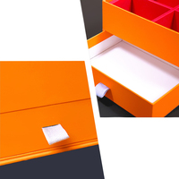 Boîte en carton rigide à 2 niveaux avec impression personnalisée Boîtes d'emballage cadeau à couvercle rabattable à deux couches Boîte en papier à tiroir magnétique à double couche avec couvercle rabattable