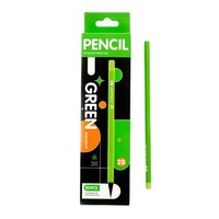 Lot de 10 crayons à mine CX HB/2B en bois vert, avec mine noire laminée, imprimés, de haute qualité, pour examens et écoles