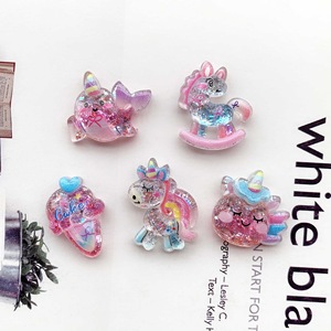 C24 Breloques <span class=keywords><strong>Licorne</strong></span> Fantaisie en Résine Scintillante Kawaii, Cabochons Transparents Mignons pour Bricolage, Coques <span class=keywords><strong>de</strong></span> Téléphone, Aimants <span class=keywords><strong>de</strong></span> Réfrigérateur, Décoration Enfants - Product Image 3