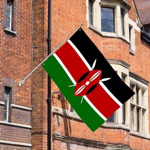 3x5Ft Kenya <b>Flag</b> Polyester With Two Brass Grommets Single Layer Hanging Outdoor and Indoor Deco - Product Image 3