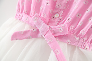 Robes de fête indiennes fantaisie pour enfants, avec col à revers et jupe blanche en dentelle rose, pour filles, disponibles en ligne auprès d'un fournisseur chinois - Product Image 4