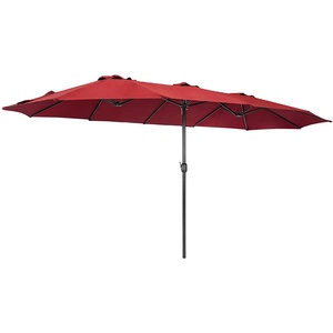 Double Sided Mercato Patio Ombrello Esterno 15 Piedi di Alluminio <span class=keywords><strong>Giardino</strong></span> Doppia Sole Baldacchino con Manovella - Product Image 1