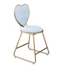 Nordic Creative Heart-Shaped <b>Chair</b> Ironwork Dining <b>Chair</b> Gold <b>Dressing</b> Table <b>Chair</b> Simple Velvet <b>Chair</b> - Product Image 6