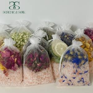 S&Soak Premium Bakım Doğal Bitkisel Lavanta Biberiye Yasemin Banyo Çay Poşetleri Himalaya Epsom Tuzları Çiçekler Vücut RAHATLAMA Cilt - Product Image 4