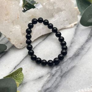 Pulsera de obsidiana negra natural al por mayor para mujeres y hombres cuentas redondas de piedra joyería de boda estilo moderno regalo perfecto - Product Image 4