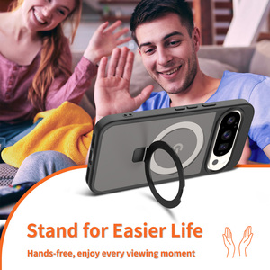 כיסויים מגנטיים בצבע כתום לטלפון נייד עם מעמד מתכת מסתובב 360 מעלות, כיסוי שקוף מט עבור גוגל פיקסל 6A 7A 8A 9A 10 פרו XL - Product Image 5