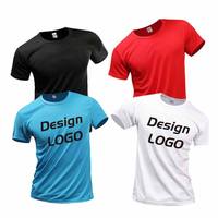 T-shirts pour hommes imprimés DTG avec logo personnalisé, tricotés 100 % polyester, séchage rapide, impression numérique, coupe ample, design uni et vierge