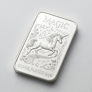 Barra in Metallo Placcata Argento di Alta Qualità con Motivo Unicorno 3D in Rilievo Idraulico Personalizzato per Geek Sourcing - Product Image 2