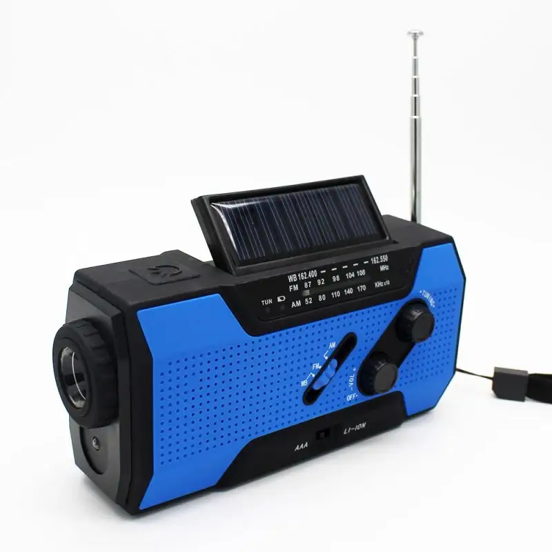 عالية الجودة البسيطة الطوارئ قابلة للشحن دينامو fm راديو مع مصباح LED بالطاقة الشمسيّة مضيا