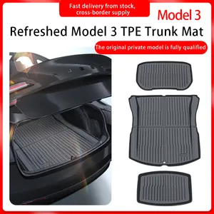 2023 Voor Tesla Model 3 Interieur Auto-Accessoires Onderdelen 3-pcs Tpe Voorste Kofferbak Matten Voor Vloerpositie