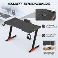 Bureau de jeu Esports AOR Home, bureau de jeu Esports pour hôtel, bureau de jeu avec effets RGB multiples, design ergonomique moderne, matériau E0, vente en gros d'usine