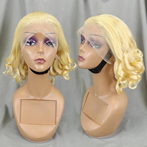 เล็ตส์ฟลาย 10A ความหนาแน่น 200% 613 #   วิกผมบ๊อบลอนคลายแบบ 13x4 สำหรับวิกผมบ๊อบ ขนาด 10-16 นิ้ว ผมบราซิลแท้ สีน้ำตาลอ่อน - Product Image 1