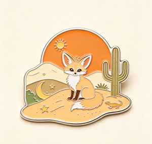 Custom Fox Desert Enamel Metal <b>Pin</b> Magnetic Hat Clip Animal Lapel <b>Badge</b> for Gifts and Outdoor - Product Image 1