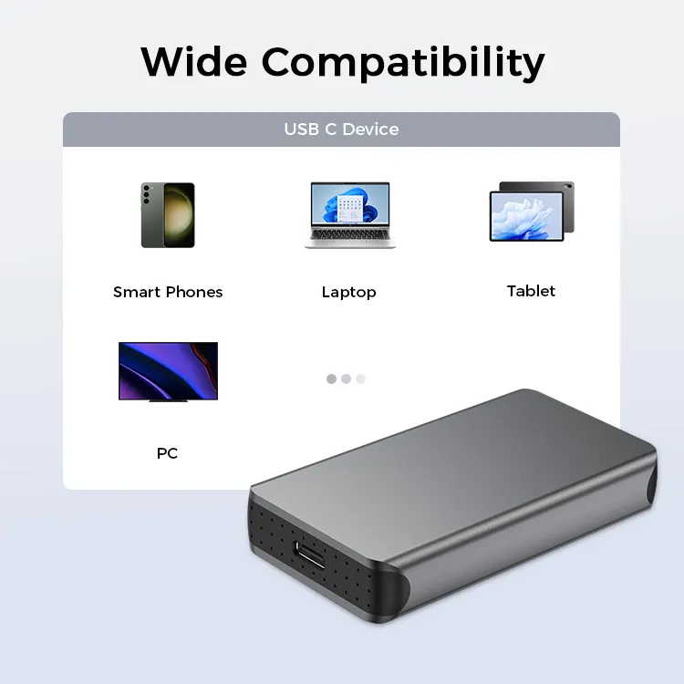 UNIEAN 휴대용 SSD 1TB 외부 솔리드 스테이트 드라이브 속도 최대 20Gbps USB 3.2 세대 2 노트북 모바일을위한 안정적인 스토리지