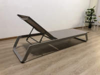 Chaise longue en maille cadre en aluminium Service de plage location piscine maille soleil piscine complexe commercial transat extérieur chaise longue