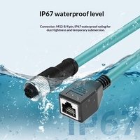 Cable de Extensión Gigabit M12 de 4 Núcleos Tipo D a RJ45 Hembra, Cable Conector de Red Industrial Blindado M12