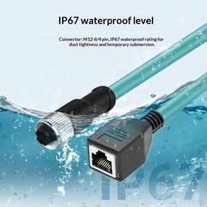 Câble d'extension Gigabit M12 4 cœurs de type D vers <span class=keywords><strong>RJ45</strong></span> femelle, câble de connecteur réseau industriel blindé M12 - Product Image 3