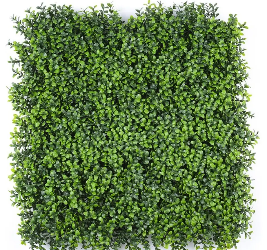 Landscaping boxwood hedge plastic grass panel artificial green wall for indoor decoration