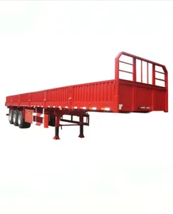 3/4 Axle Heavy-Duty 40 Foot Flatbed/Pallet/Cargo/Container Chassis Truck Semi-Trailer With Detachable Sidewalls