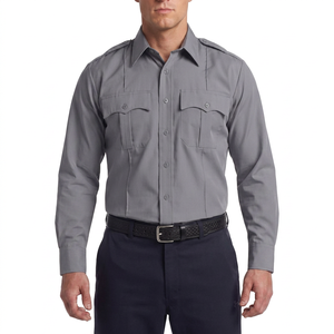 เสื้อเชิ้ตยูนิฟอร์มผู้ชายแบบสั่งทำโลโก้ OEM ผ้าโพลีเอสเตอร์ 100% แขนยาว กระดุมหรูหรา สไตล์ลำลอง ใส่ทำงานกลางแจ้ง ป้องกันไฟฟ้าสถิต - Product Image 5