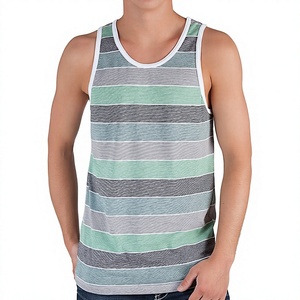 60% Combed KITTM11 Cotton 40% Polyester Breathable Lightweight Men's Fitness Tank <b>Tops</b> Casual Plus Size Knitted Private Label - Product Image 1