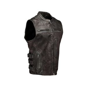 Men Ladies Sleeveless Motorcycle <b>Black</b> Pu-<b>Leather</b> Sleeveless Hip-Hop Biker Vintage-Casual Waistcoats With Adjustable Lace-Up - Product Image 1