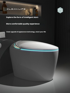 Thông minh CHẬU VỆ SINH nhà vệ sinh chỗ ngồi với điều khiển từ xa tự động xả nước & nữ tính chăm sóc vòi phun tankless thiết kế S-trap mô hình thoát nước - Product Image 3