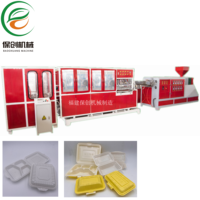 Ligne de production automatique de thermoformage pour contenants alimentaires jetables en MFPP, PP et Talcium, type boîte à lunch à clapet