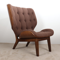 Chaises de salon rembourrées en bois courbé meubles fauteuil maison utilisé moderne confortable chaise longue à dossier haut chaise mammouth norr11