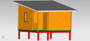 <span class=keywords><strong>Maison</strong></span> en bois préfabriquée, <span class=keywords><strong>maison</strong></span> de plage, chalet en rondins avec balcon, 1 chambre et salle de bain pour les stations balnéaires insulaires - Product Image 2