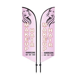 Deshun High Quality Outdoor Teardrop Flag Swooper Customized Beach Flag Holders with Base Promotional Flags & Banners