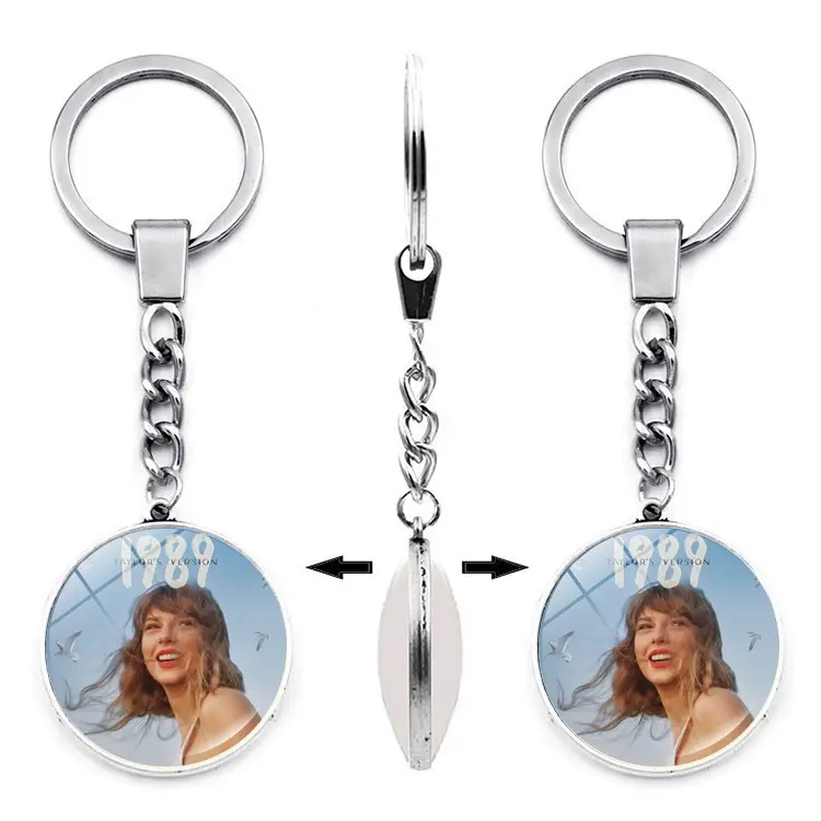 Mode liebhaber Schmuck Schlüssel ringe Runde Glaskuppel Mit Fotos Swift Taylor Schlüssel bund