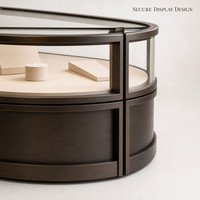 Vitrine de Luxe Personnalisée GZowin pour Bijouterie – Ensemble Complet en Bois de Noyer Premium et Verre Marbré avec Éclairage LED – Durable et Facile à Nettoyer