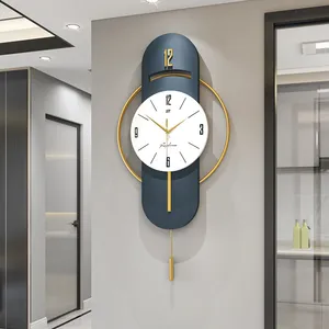 นาฬิกาแขวนผนังขนาดใหญ่นาฬิกาแขวนผนังโลหะแบบทันสมัยสำหรับตกแต่งผนังบ้านสำนักงานห้องนอน