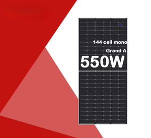 แผงโซลาร์เซลล์โมโนคริสตัลไลน์ All Black 550W 144 เซลล์ แบบสองหน้า พร้อมกระจกกันแสงสะท้อน สำหรับที่อยู่อาศัย - Product Image 1