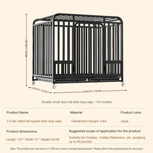 Strosen Heavy Duty <strong>Dog</strong> House Large <strong>Dog</strong> Cage with Wheels Mobile Six-Sided Square Tube Kennel Pet <strong>Crate</strong> - Product Image 2