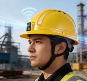 Caméra montée sur casque avec diffusion vidéo et audio en direct, casque IP66 BT5.0 avec interphone PTT pour la surveillance industrielle - Product Image 3