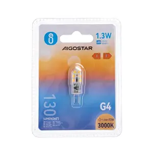 Lámpara LED G4 1.3W, eficiencia energética, bajo consumo, ideal para iluminación decorativa y de ambientes. - Product Image 2