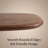 Table basse ovale moderne en bois massif avec base en U sculpturale, mobilier durable et écologique pour salon, bureau, chambre et salle à manger
