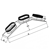 Boîtier en acier galvanisé en V à 3 raccords, boîte de distribution d'air à économie d'énergie pour diffuseur d'air de plafond d'hôpital, boîte de distribution de conduits de ventilation CVC