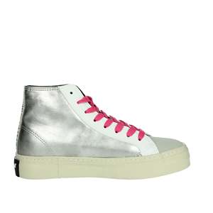 Donna Sneakers DFSH367018 Argento <b>Silver</b> High <b>Top</b> Chunky Shoes Size 38 - Product Image 4