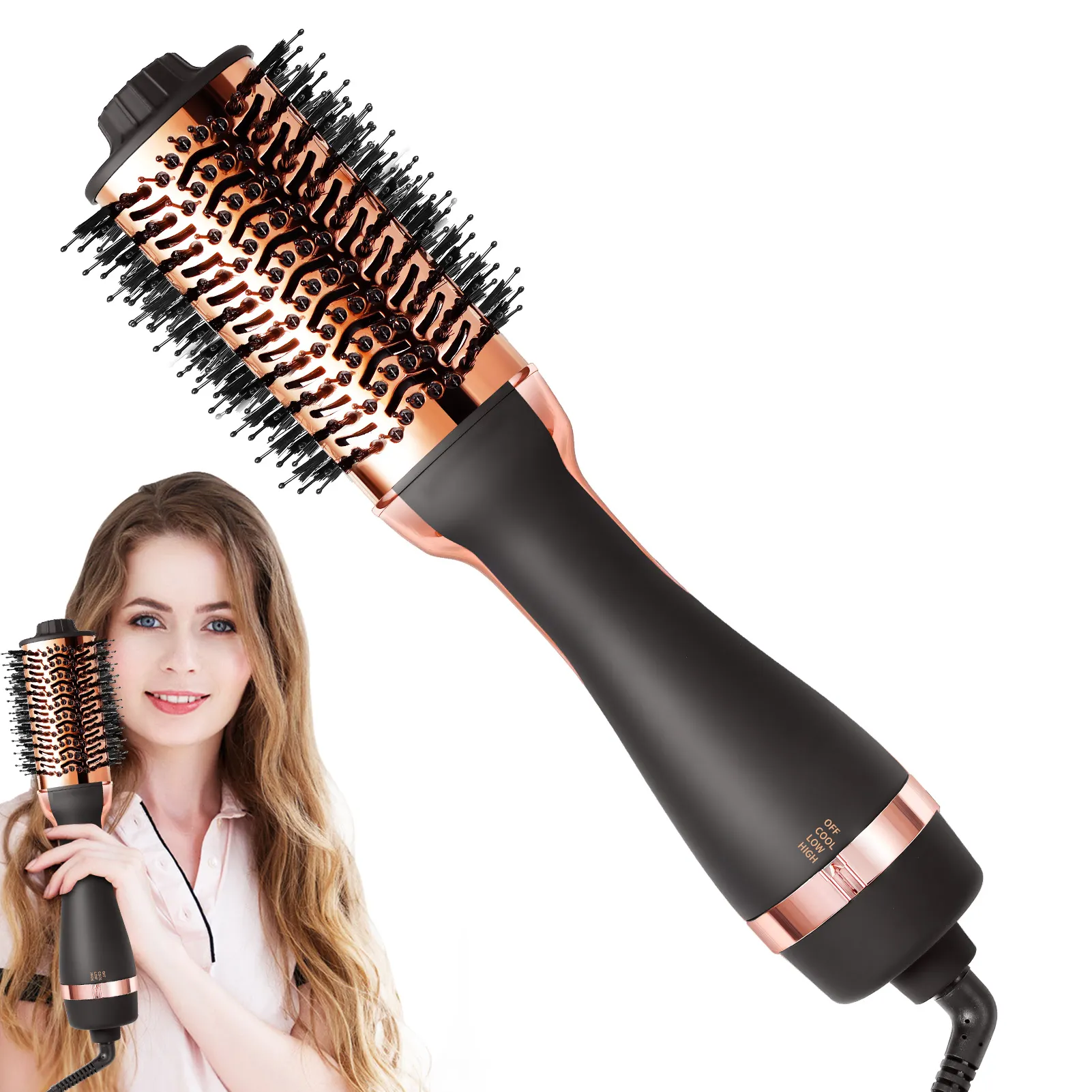 Ventilateur soufflant rose clair en une étape en stock sèche-cheveux à air chaud à prix de gros sèche-cheveux à brosse