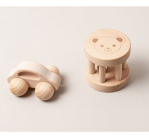Juguete de Madera para Bebés de 0 a 12 Meses, Sonajero de Madera de Haya Montessori, Juego de 5 Piezas - Product Image 3